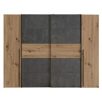 Šatní skříň Narago 4 270cm Dub Artisan/Beton