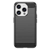 Pružné pouzdro s karbonovým vzorem pro iPhone 15 Pro Carbon Case - černé