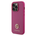 Guess hard silikonový obal iPhone 15 PRO 6.1" pink Strass Metal Logo