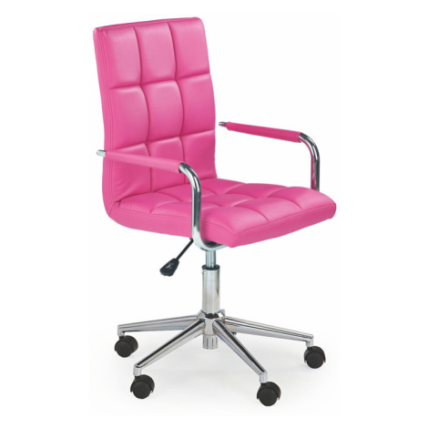Dětská židle na kolečkách GONZO 2 — ekokůže nebo látka, více barev Růžová ekokůže
