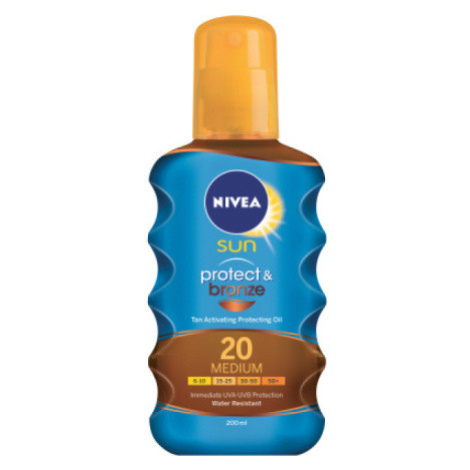 Nivea Sun Protect & bronze OF 20 olej na opalování podporující zhnědnutí, 200 ml