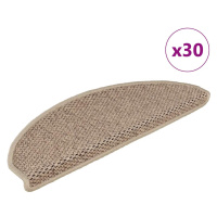 vidaXL Samolepicí rohože na schody Sisal-Look 30 ks 65x21x4 cm Písek