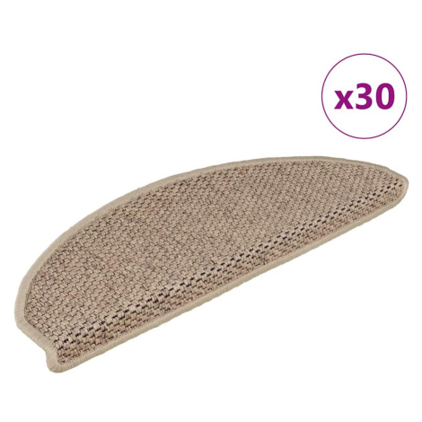 vidaXL Samolepicí rohože na schody Sisal-Look 30 ks 65x21x4 cm Písek