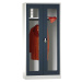 Wolf Šatní skříň s otočnými dveřmi s elektronickým zámkem, s dveřmi s okénkem, světlá šedá / ant