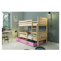 Dětská patrová postel CARINO 190x80 cm Ružové Bílá