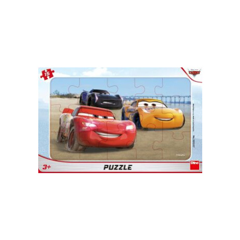 Puzzle Cars závodí 15 dílků na podložce Dino