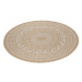Šňůrkový koberec Comilla ornament béž, kruh