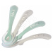 Ergonomické lžičky 2nd Age Silicone Spoons Beaba Velvet Grey & Sage Green ze silikonu k samostat