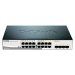 D-Link DGS-1210-16 20-port Gigabit Smart Switch, 16x GbE, 4x RJ45/SFP, fanless