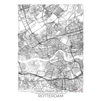 Mapa Rotterdam, Hubert Roguski, 30 × 40 cm