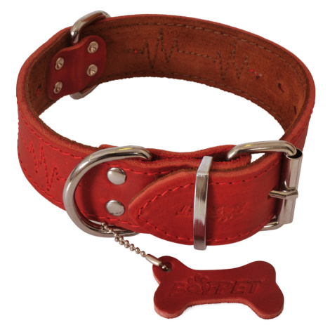 BF Kožený obojek EKG červený Velikost: 37 až 48 cm / 40 mm