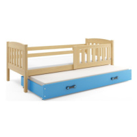 Dětská postel KUBUS s výsuvnou postelí 80x190 cm - borovice Modrá