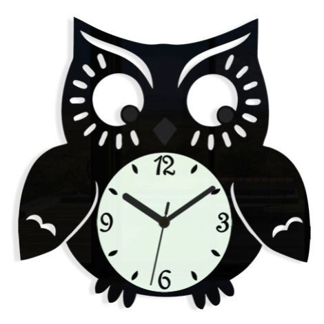 ModernClock Nástěnné hodiny Owl černé