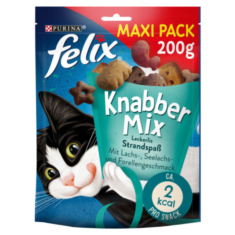 FELIX KnabberMix zábava na pláži pamlsek pro kočky s příchutí lososa, tresky tmavé a pstruha 5 ×