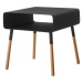 Yamazaki Odkládací stolek s poličkou Plain 4230, kov/dřevo, černý