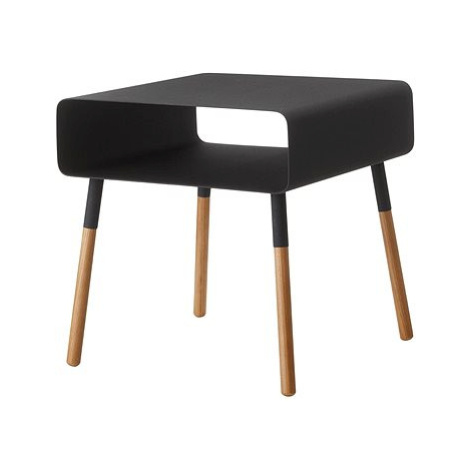 Yamazaki Odkládací stolek s poličkou Plain 4230, kov/dřevo, černý