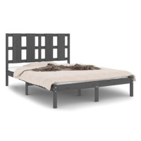 Rám postele šedý masivní borovice 120 × 200 cm, 3105597
