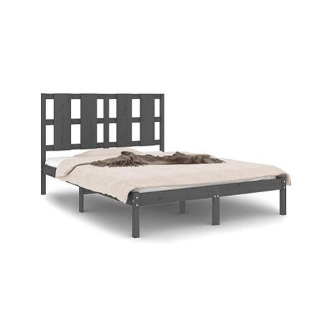 Rám postele šedý masivní borovice 120 × 200 cm, 3105597 SHUMEE