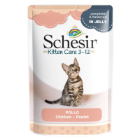 Výhodné balení Schesir Cat Jelly Pouch 24 x 85 g - Kitten kuřecí filet