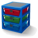 Lego® organizér se třemi zásuvkami - modrá
