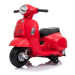 Elektrická motorka Vespa GTS, červená, s pomocnými koly, Licencované, 6V Baterie, 30W