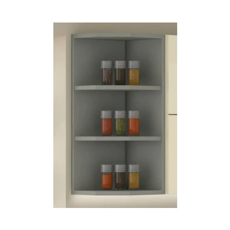 Horní rohový kuchyňský regál Karmen 30GZAK, 30 cm, šedý Asko