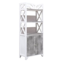 Koupelnová skříňka bílo-šedá 46 × 24 × 116 cm dřevo pavlovnie