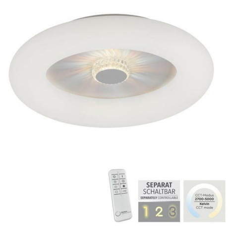 LEUCHTEN DIREKT is JUST LIGHT LED stropní svítidlo bílé kruhové 50x50 křišťálový efekt stmívatel