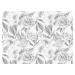 Yokodesign Tapeta Pivoňky a růže šedobílé Délka: 270 cm