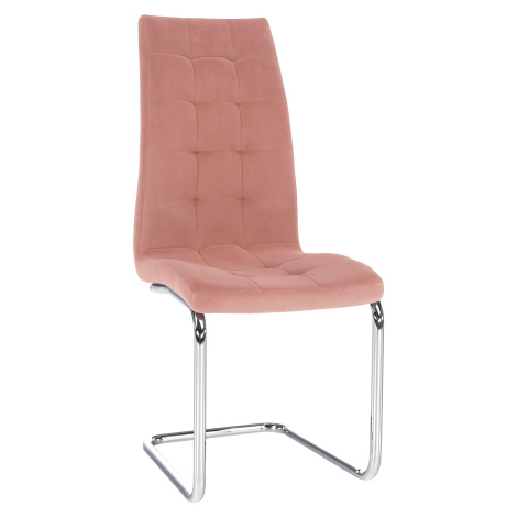 Jídelní židle, růžová Velvet látka / chrom, SALOMA NEW Tempo Kondela