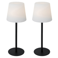 Sada 2 černých dobíjecích stolních lamp 40 cm IP54 - Jude