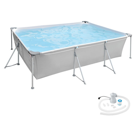 tectake 402894 bazén obdélníkový s filtračním čerpadlem 300 x 207 x 70 cm - fuchsiová - fuchsiov