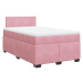 vidaXL Box spring postel s matrací růžová 120x190 cm samet