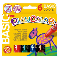 Playcolor - tuhé temperové barvy 6 kusů