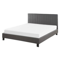 BELIANI postel POITIERS 140 × 200 cm, eko kůže, šedá