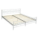 Kovová postel dvoulůžková včetně lamelových roštů - 200 × 180 cm,bílá