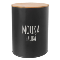 DÓZA PLECH/BAMBUS PR. 13 CM MOUKA HRUBÁ BLACK - Orion