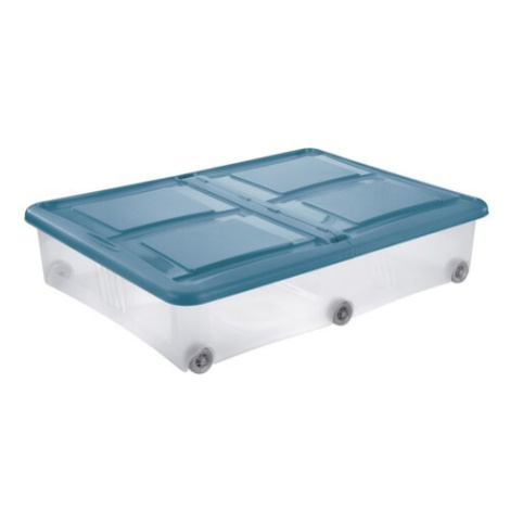 Tontarelli Úložný box s víkem Stockbox 61 l, transparentní/modrá