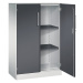 C+P Skříň s otočnými dveřmi ASISTO, výška 1292 mm, šířka 800 mm, 2 police, světlá šedá/černošedá