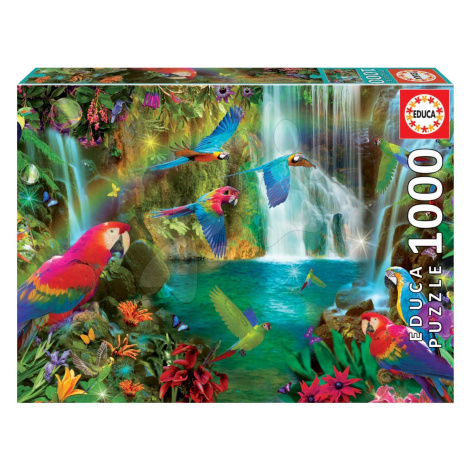 Puzzle Tropical Parrots Educa 1000 dílků a Fix lepidlo od 11 let