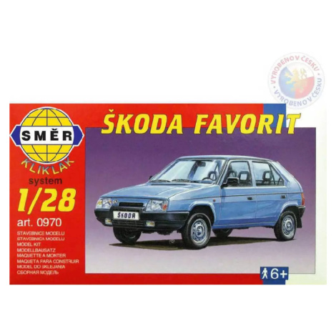 SMĚR Model auto Škoda Favorit klik 1:28 (stavebnice auta) BAYO.S