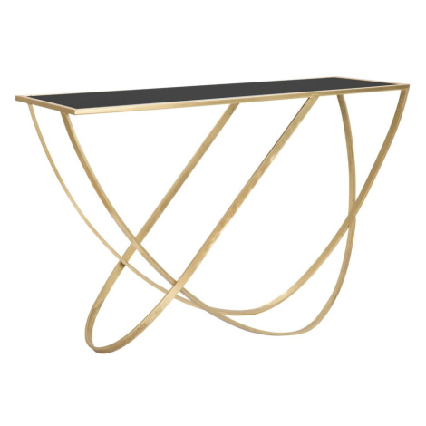 Konzolový stolek se skleněnou deskou v černo-zlaté barvě 40x120 cm Ring – Mauro Ferretti