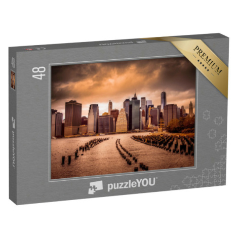 puzzle 48 dílků „Dolní Manhattan za řekou East River, USA“