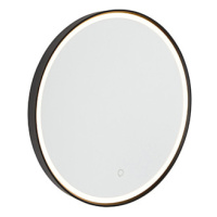 Koupelnové zrcadlo černé 50 cm vč. LED s dotykovým stmívačem - Miral