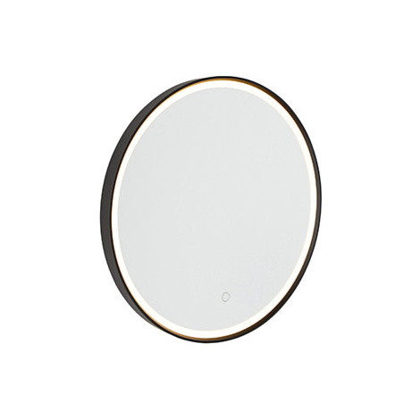 Koupelnové zrcadlo černé 50 cm vč. LED s dotykovým stmívačem - Miral QAZQA