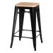 Barová stolička Paris Wood 65cm borovice černá