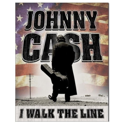 Plechová cedule Johnny Cash - Walk the Line, (32 x 41 cm)
