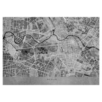 Mapa Gray vintage map of Berlin, Blursbyai, (40 x 30 cm)