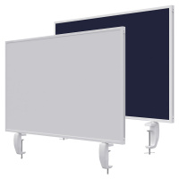 magnetoplan Dělicí stěna na stůl VarioPin, bílá tabule/plsť, šířka 800 mm, tmavě modrá