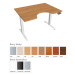 Office Pro psací stůl Hobis Motion MS ERGO 2 Šířka: 140 cm, Barva desky: šedá, Barva kovu: černá